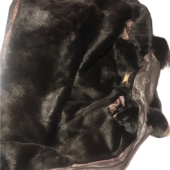 Yves Saint Laurent vintage womens Designer brown leather coat size 12 - Picture 9 of 12